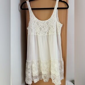 A&F Dreamy White Lace Mini Dress S [NEW!]